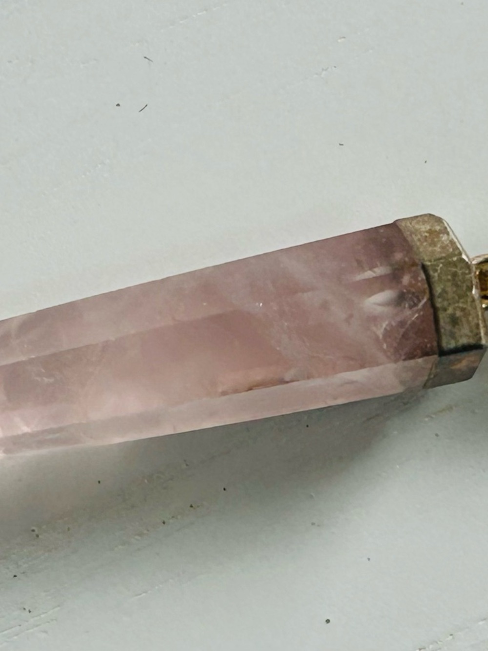 Rose Quartz Point Pendant - Soft Pink Crystal